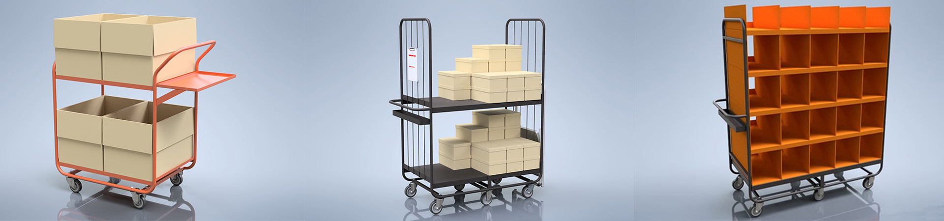 Image de 3 chariots de manutention.