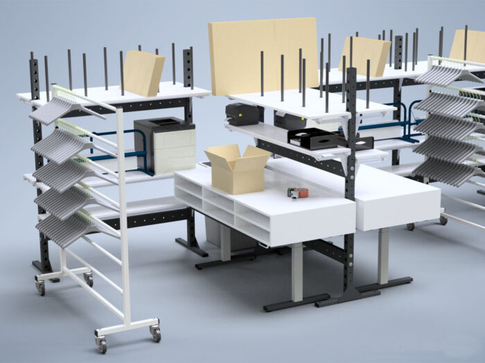 Image d'un poste de travail double ERGOFLEX sur mesure.