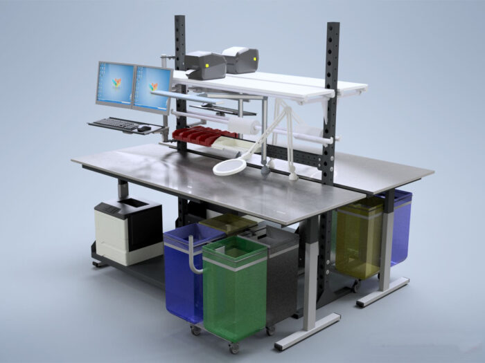 Image d'un poste de travail double ERGOFLEX sur mesure.
