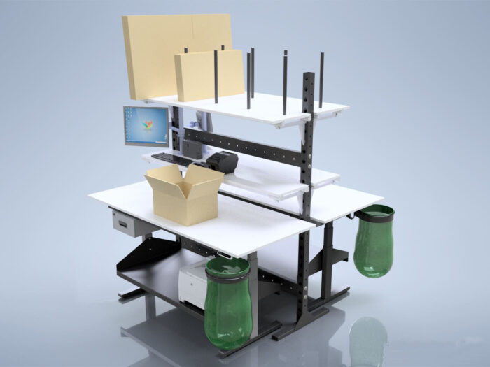 Image d'un poste de travail double ERGOFLEX sur mesure.